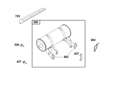 Exhaust Group Diagram and Parts List for 385447-0403-G1 200000 - 399999 Briggs and Stratton Engine